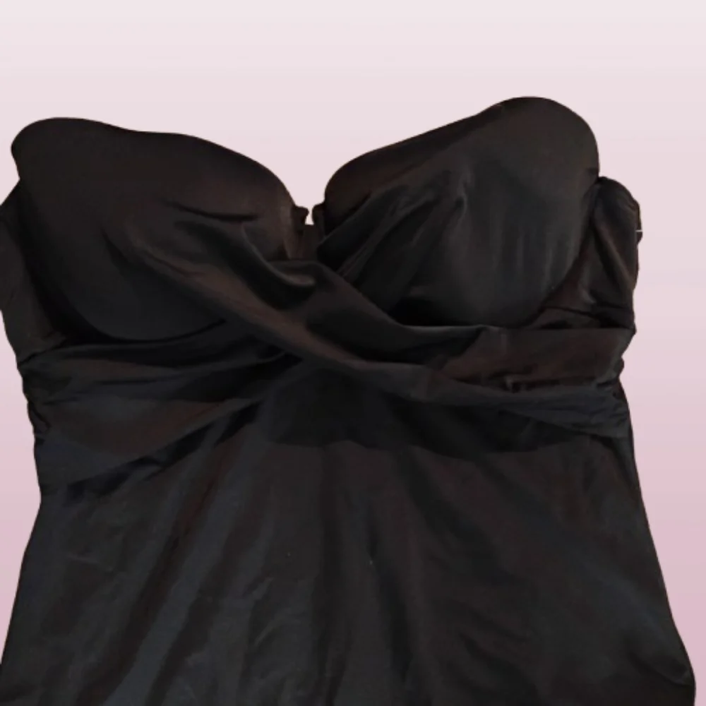 NEW Plus Size 1X Black One-Piece Swimsuit • Criss-Cross Bust • Spring/Summer